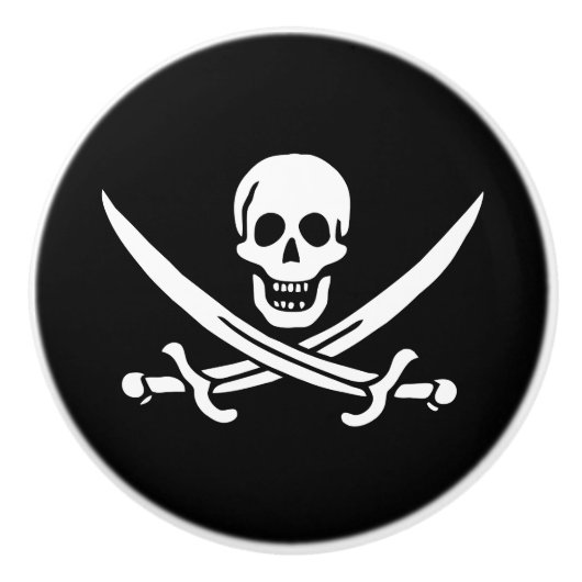 Piratenflagge Keramikknauf (Vorderseite)