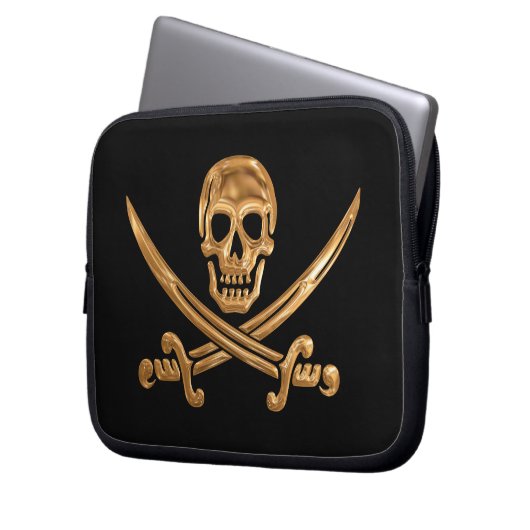 Piratenflagge Laptopschutzhülle (Vorderseite Links)