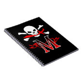 Piratenflagge M Monogramm Notizblock (Rechte Seite)