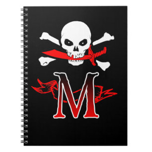 Piratenflagge M Monogramm Notizblock