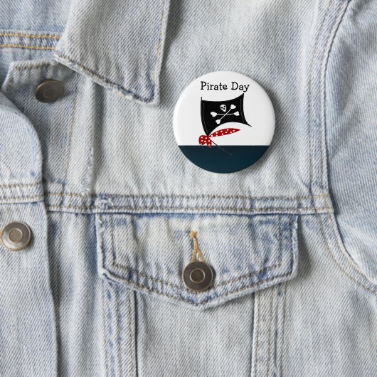 Piratenflagge mit Querfeldern Button (Beispiel)