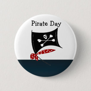 Piratenflagge mit Totenköpfen Button