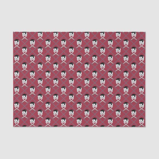 Piratenflagge mit türkisfarbenem Hintergrund Seidenpapier (Vorderseite)