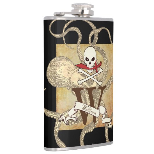 Piratenflagge Monogramm Flachmann (Rechts)