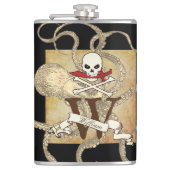 Piratenflagge Monogramm Flachmann (Vorderseite)