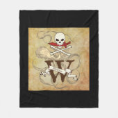 Piratenflagge Monogramm Fleecedecke (Vorderseite)