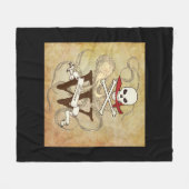Piratenflagge Monogramm Fleecedecke (Vorderseite (Horizontal))