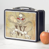 Piratenflagge Monogramm Metall Brotdose (Beispiel)