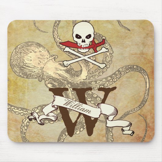 Piratenflagge Monogramm Mousepad (Vorne)