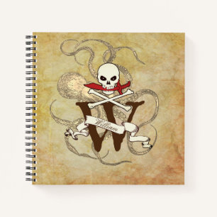 Piratenflagge Monogramm Notizblock