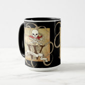Piratenflagge Monogramm Tasse (Vorderseite Links)