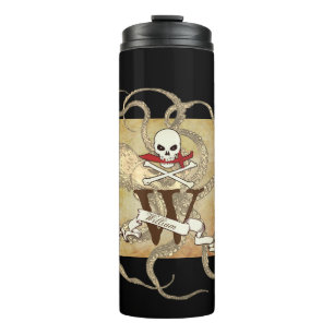 Piratenflagge Monogramm Thermosbecher