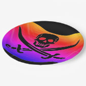 Piratenflagge Pappteller (Schrägansicht)