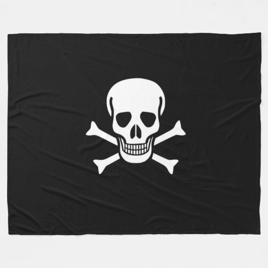 PIRATENFLAGGE PIRAT FLAG FLEECEDECKE (Vorderseite (Horizontal))