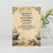 Piratenflagge Pirate Birthday Party Einladung (Stehend Vorderseite)