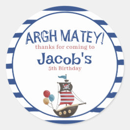 Piratenflagge Pirate Birthday Party Gast Gefallen Runder Aufkleber