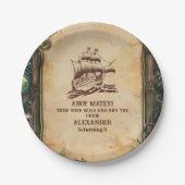 Piratenflagge Pirate Birthday Party Pappteller (Vorderseite)