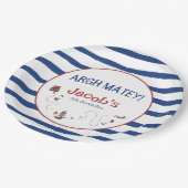 Piratenflagge Pirate Birthday Party Pappteller (Schrägansicht)