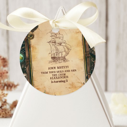 Piratenflagge Pirate Birthday Party Runder Aufkleber