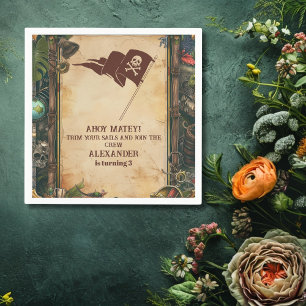 Piratenflagge Pirate Birthday Party Serviette