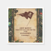 Piratenflagge Pirate Birthday Party Serviette (Vorderseite)