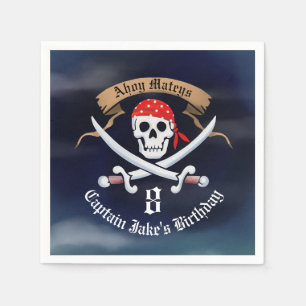 Piratenflagge Pirate Birthday Party Serviette