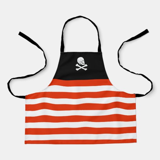 Piratenflagge Pirate Black und Red Birthday Kids Schürze (Vorderseite)