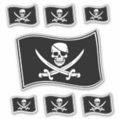 Piratenflagge Pirate Flag Skull und überquerte Sch Aufkleber (Vorderseite)