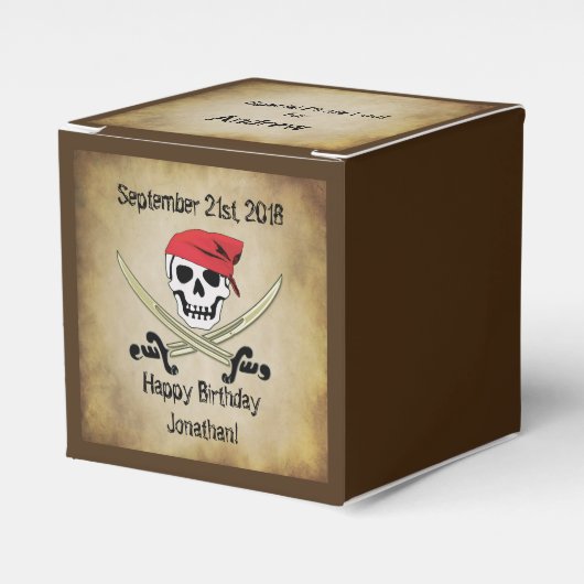 Piratenflagge Pirate Gastgeschenk Box Geschenkschachtel (Vorderseite)