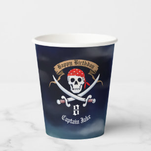 Piratenflagge Pirate Geburtstagsparty Pappbecher