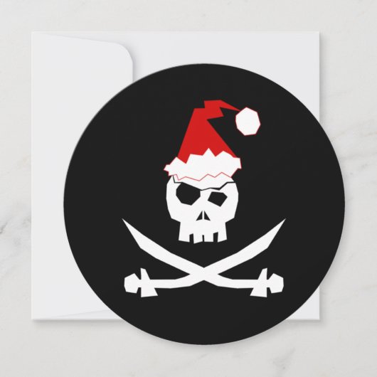 + PIRATENFLAGGE | Pirate Santa + [Feiertag] Einladung (Vorderseite)