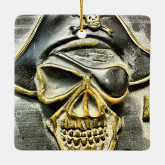 Piratenflagge Pirate Schatztruhe Keramikornament (Rückseite)