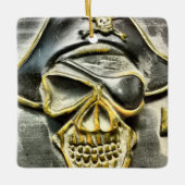 Piratenflagge Pirate Schatztruhe Keramikornament (Vorderseite)