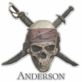 Piratenflagge Pirate Skull Aufkleber (Vorderseite)