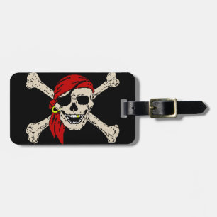 Piratenflagge Pirate Skull Bones Red Bandanna Gepäckanhänger