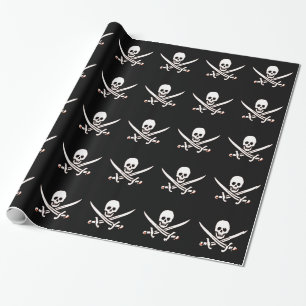 Piratenflagge Pirate Skull Bones Red Bandanna Geschenkpapier