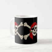 Piratenflagge Pirate Skull Bones Red Bandanna Kaffeetasse (Vorderseite Links)