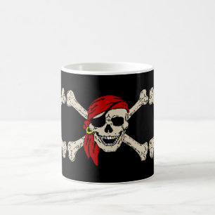 Piratenflagge Pirate Skull Bones Red Bandanna Kaffeetasse