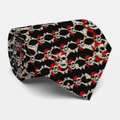 Piratenflagge Pirate Skull Bones Red Bandanna Krawatte (Gerollt)