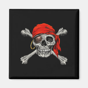 Piratenflagge Pirate Skull Crossbones Halloween Magnet