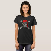 Piratenflagge Pirate Skull Crossbones Halloween T-Shirt (Vorne ganz)