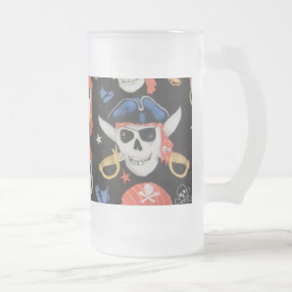 Piratenflagge Pirate Skull Mattglas Bierglas