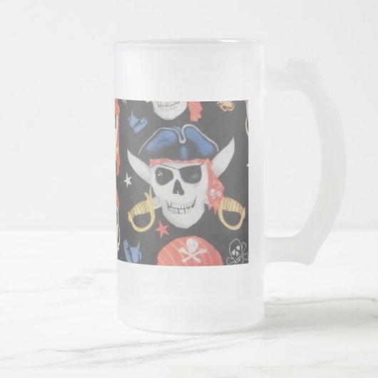 Piratenflagge Pirate Skull Mattglas Bierglas (Rechts)