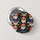 Piratenflagge Pirate Skulls Button (Vorne & Hinten)