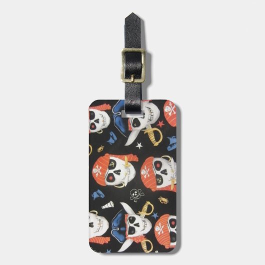 Piratenflagge Pirate Skulls Gepäckanhänger (Vorderseite vertikal)