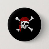Piratenflagge Pirate T-Shirt Fun Piraten Skull und Button (Vorderseite)