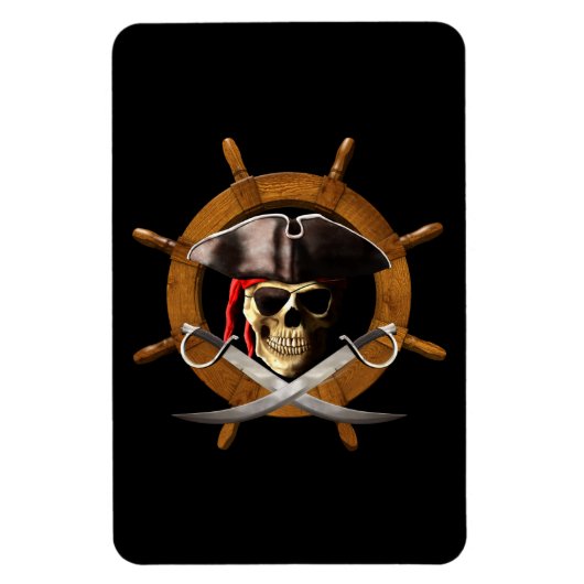 Piratenflagge Pirate Wheel Magnet (Vertikal)
