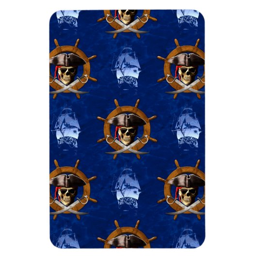Piratenflagge Pirate Wheel Magnet (Vertikal)