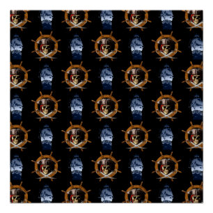 Piratenflagge Pirate Wheel Poster