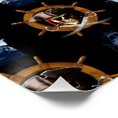 Piratenflagge Pirate Wheel Poster (Ecke)